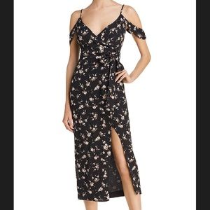 Bardot Floral Mock Wrap Dress